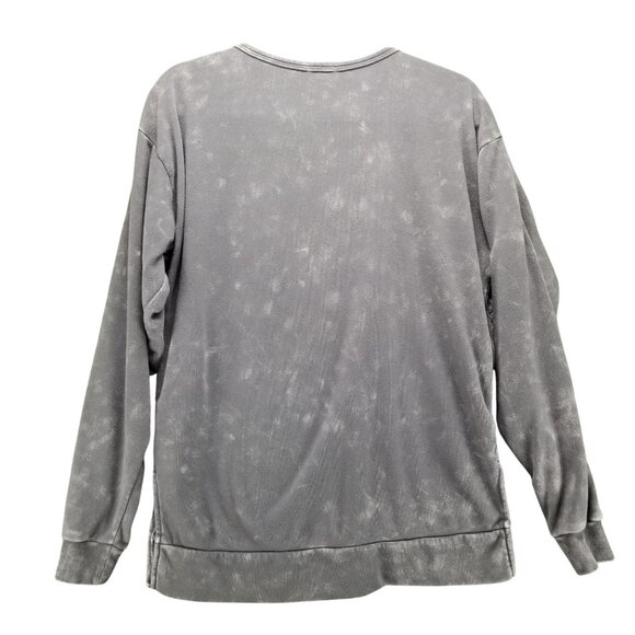 Buckle BKE Shirt Womens XS Gray Distressed  Side Slit Pullover Sweatshirt - Picture 6 of 10